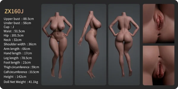 160cm/5ft2 J-cup Realistic Tan BBW Curvy Blonde Sex Doll - Image 2