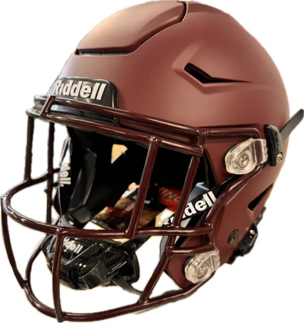 Riddell Speedflex Adult Flat Maroon Face Mask - Image 2
