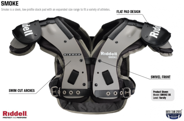 Football Shoulder Pads - Riddell Smoke Skilled - Image 4